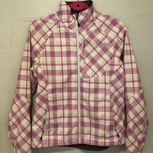 The North Face Apex Soft Shell Jacket | Pink, Gray, and White Plaid